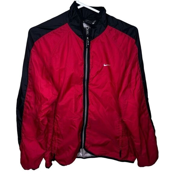 VTG NIKE 90's Full Zip Nylon Windbreaker Jacket SWOOSH Women’s S - Picture 1 of 7